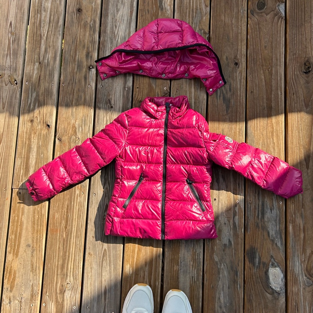 Moncler Pink Puffer Jacket with Detachable Hood